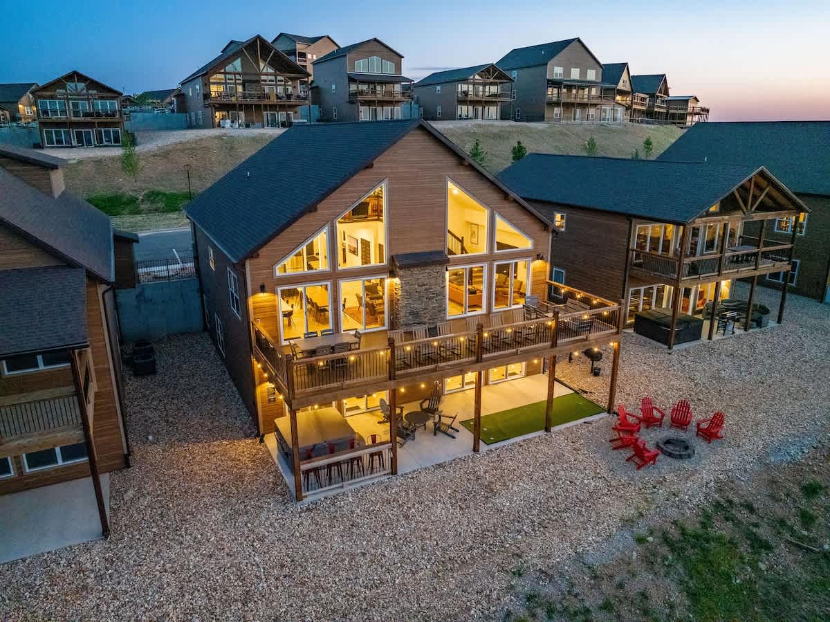 Vacation rental at sunset